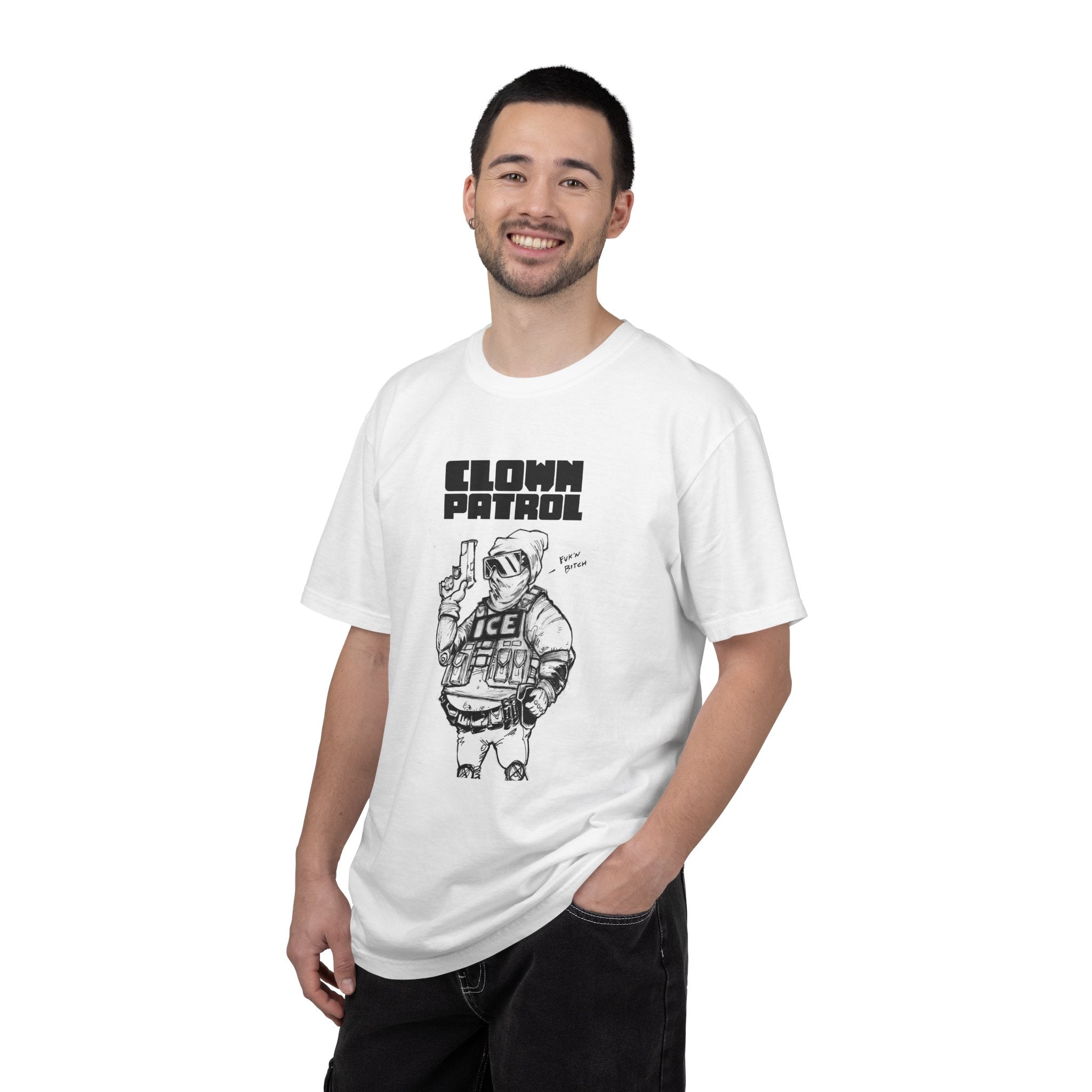 Clown Patrol / Fuck ICE T-Shirt — Satirical Illustration Tee